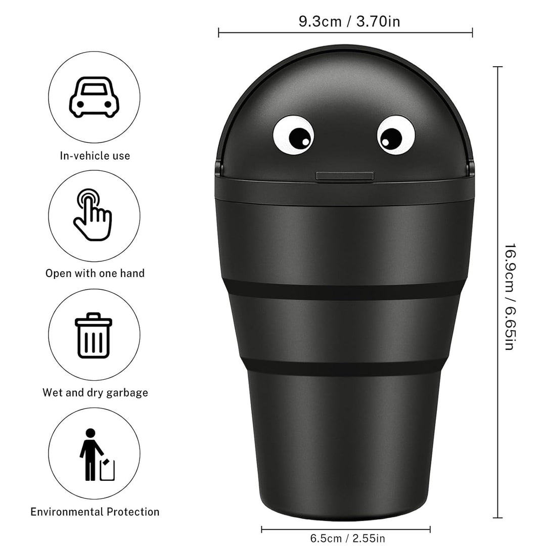 Universal Mini Car Trash Can with Swing Lid – Leakproof & Compact Auto Organizer Storage Bin