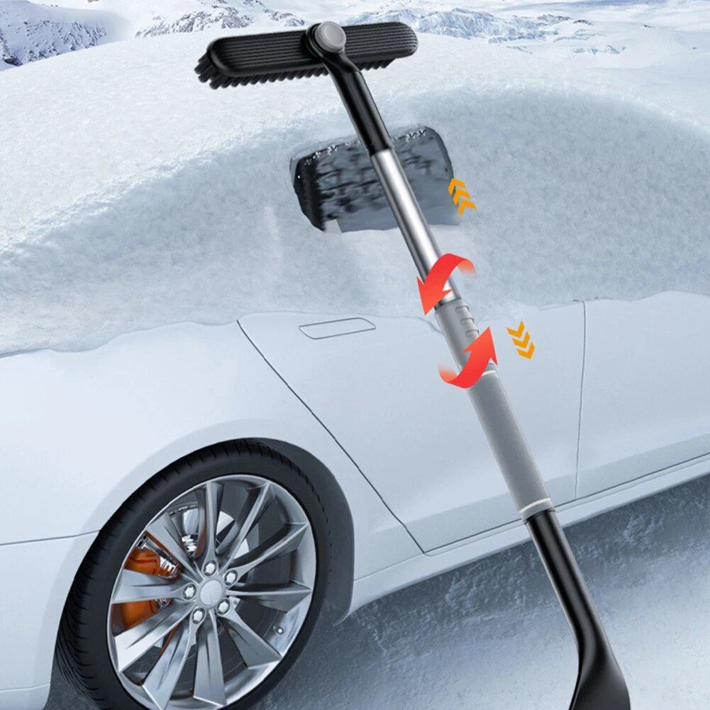 Telescopic 2-in-1 Snow Shovel & Squeegee for Car Glass Cleaning