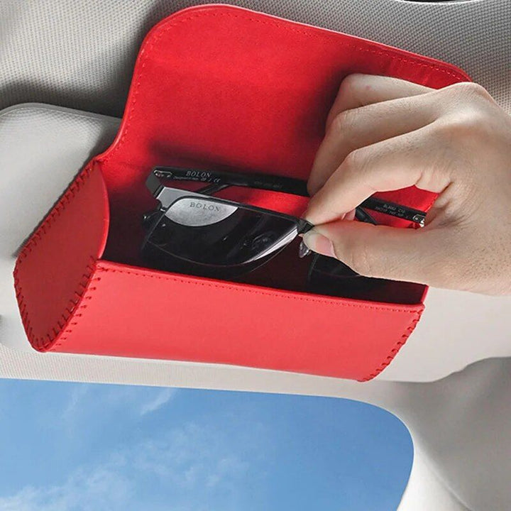 Luxury Car Sun Visor Organizer with Sunglasses Clip & Ticket Holder