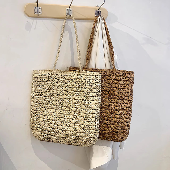 Summer Straw Tote Bag