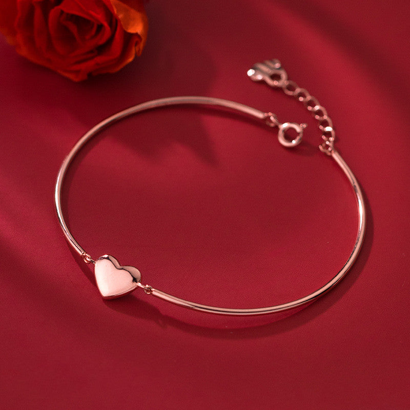 Simple Sweet Temperament Glossy Silver Bracelet