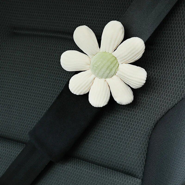 Soft Flower Car Neck & Waist Pillow with Safety Seat Belt Shoulder Pad