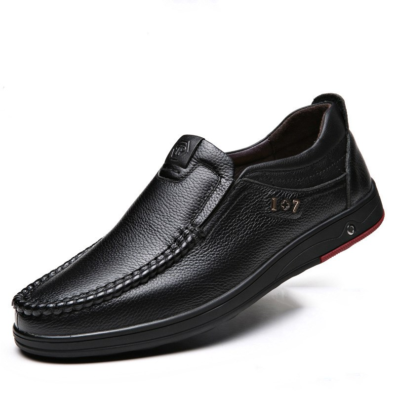 Hombres Cuero Transpirable Antideslizante Cómodo Resbalón inferior en zapatos de negocios casuales