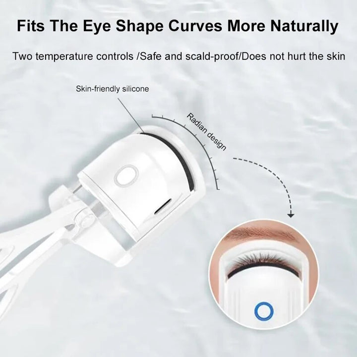 Portable Electric Heated Eyelash Curler - Long Lasting Curls