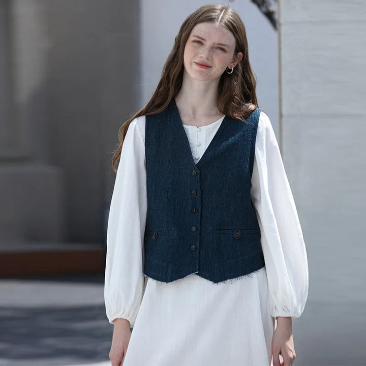 Women’s Vintage Cotton Linen Vest