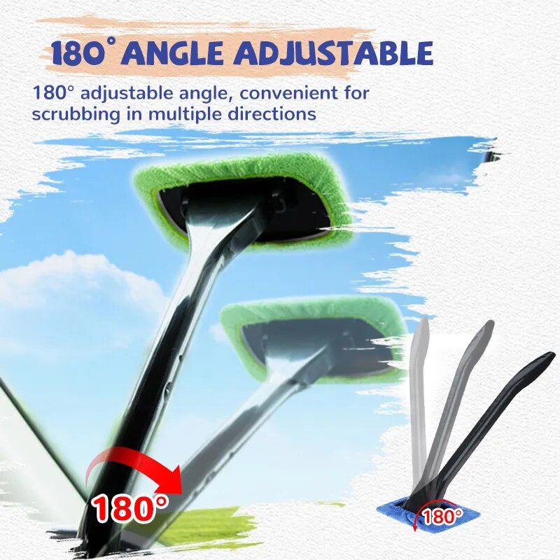 Long-Handle Car Window Cleaning Brush Kit