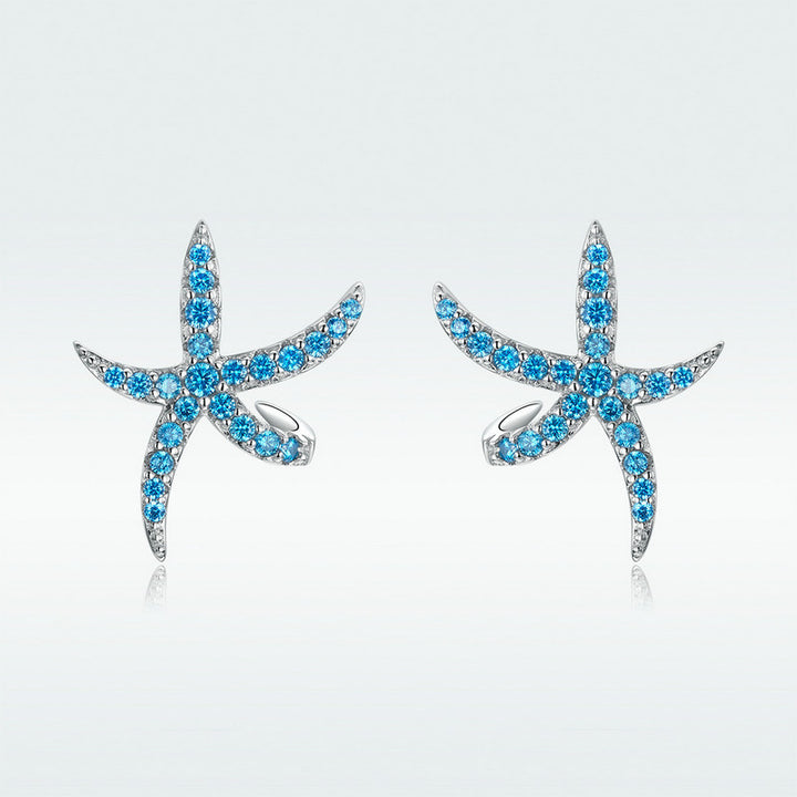 S925 Pentagram European And American Female Earrings