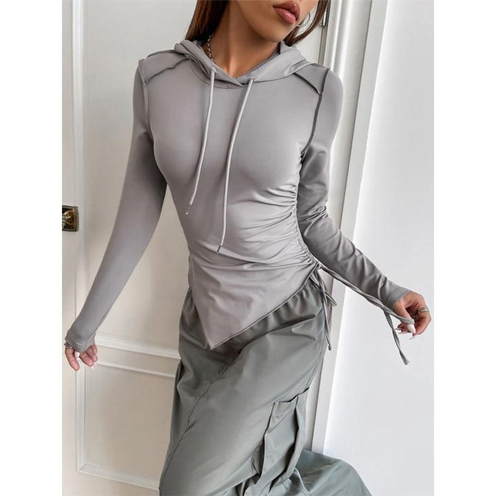 Slim Fit Asymmetrical Cropped Hoodie