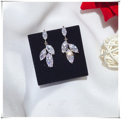 Zircon Crystal Earrings Tassels Long Fashion Women