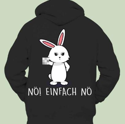 Satirical Rabbit Hoodie Unisex Back Print