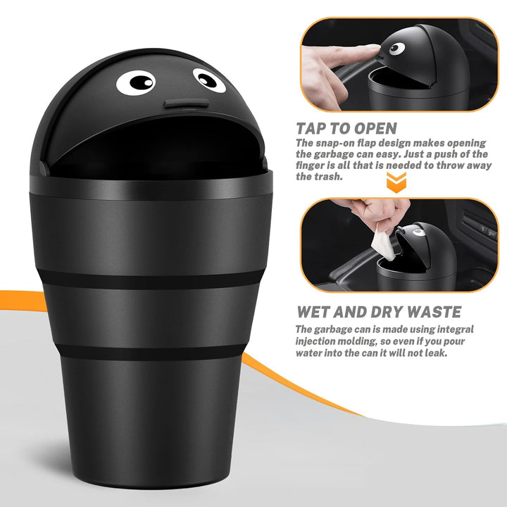 Universal Mini Car Trash Can with Swing Lid – Leakproof & Compact Auto Organizer Storage Bin