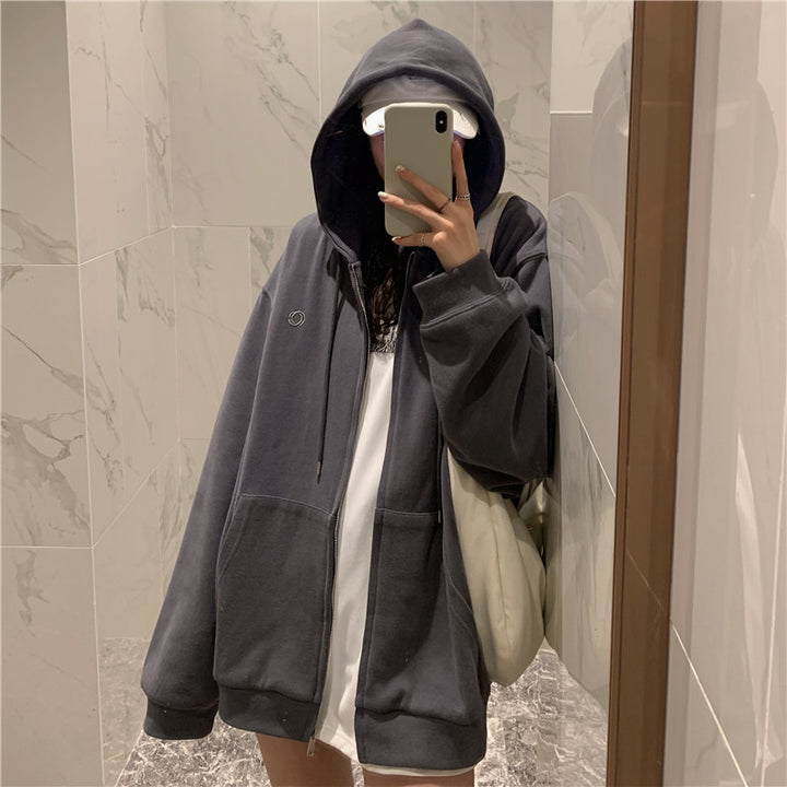 Hoodie Coat Autumn Design Sense Niche Loose Slimming Casual Petite Top