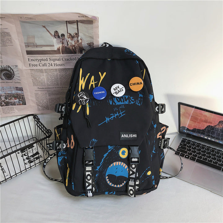 Large Capacity Fashion Outdoor Casual Graffiti Backpack