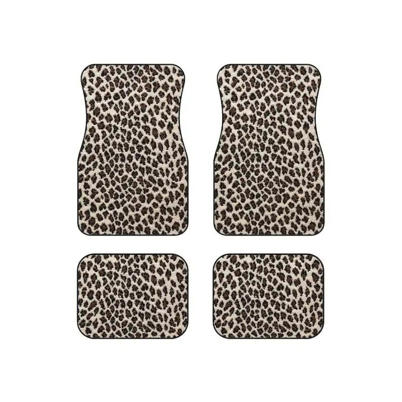 Leopard Print Car Floor Mats Set