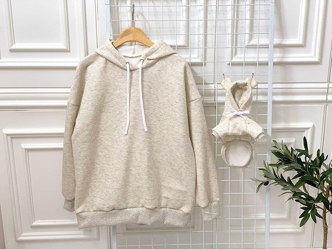 Cute Bear Ear Pet Hooded Sweater Parent-child Outfit