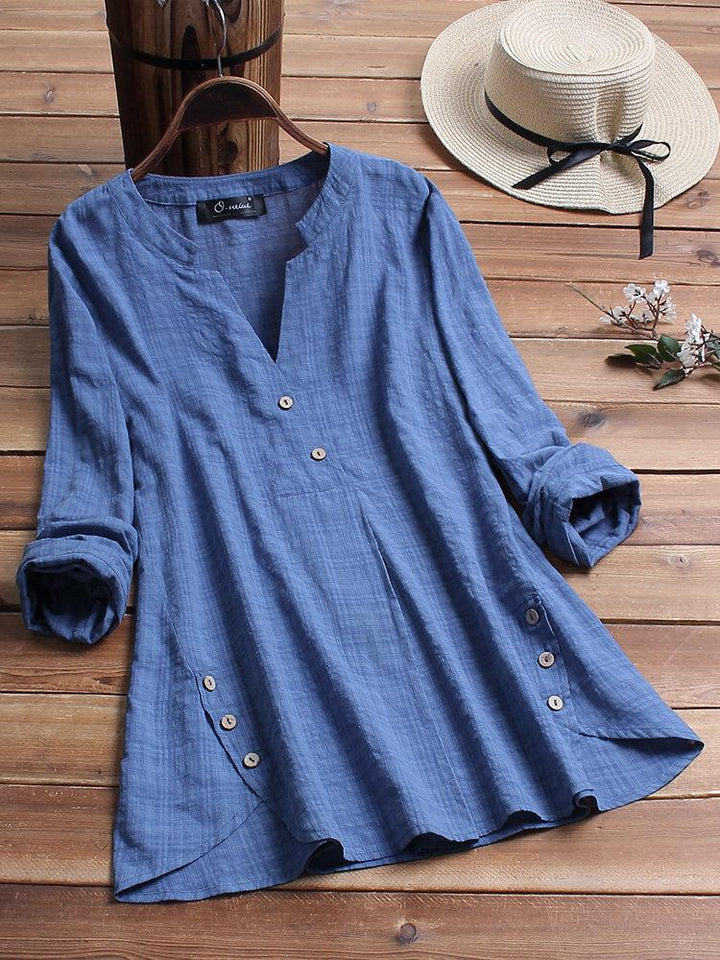 Irregular Hem Button Decoration Top For Women