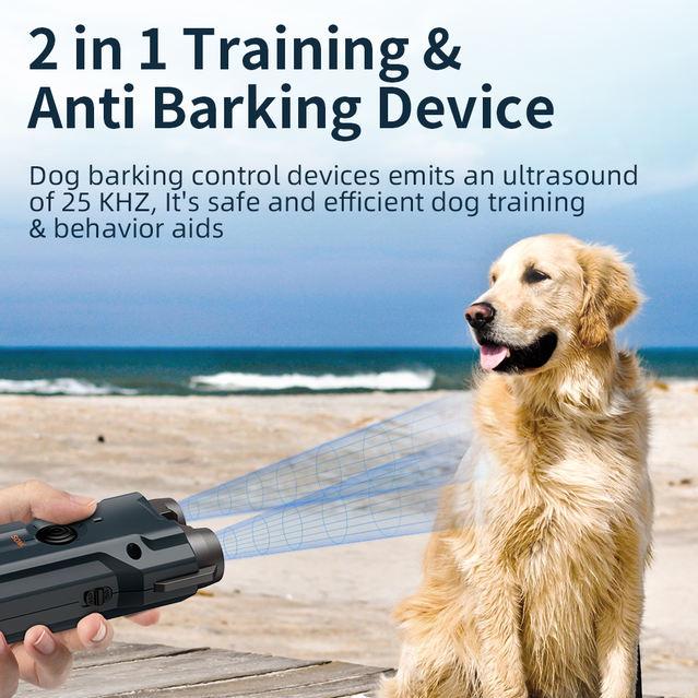 2-in-1 Ultrasonic Dog Training & Anti-Barking Device with Flashlight