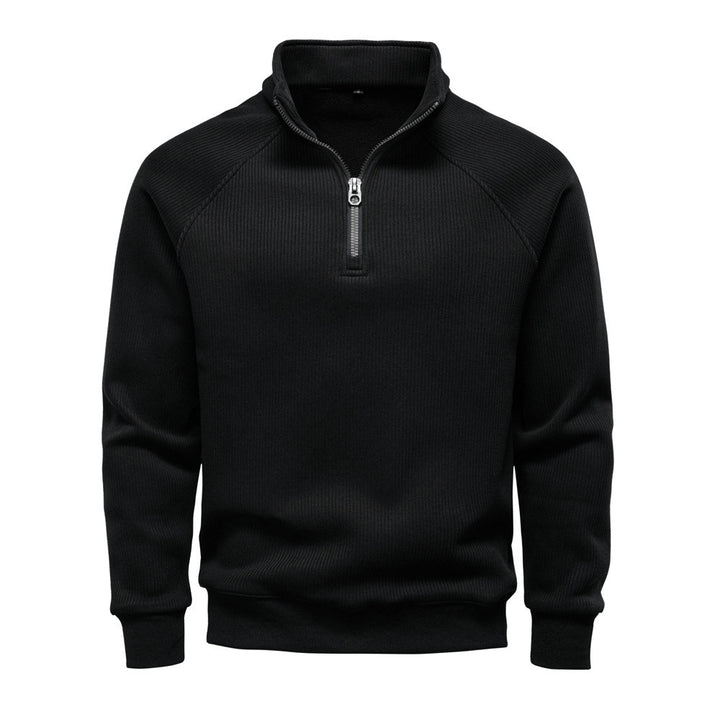 European And American Half Zipper Sweater Stand-up Collar All-match Fleece Men's Sweater Top