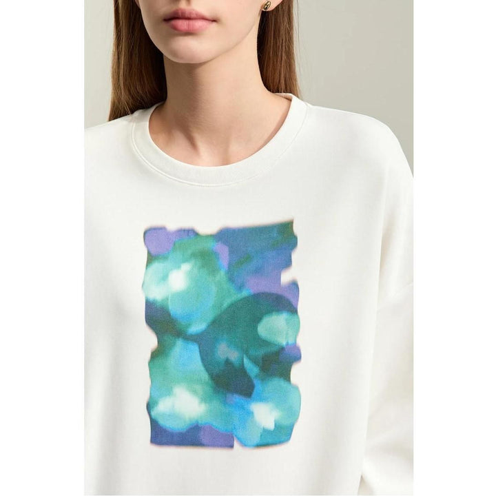 Women's Abstract Print Loose Hoodie
