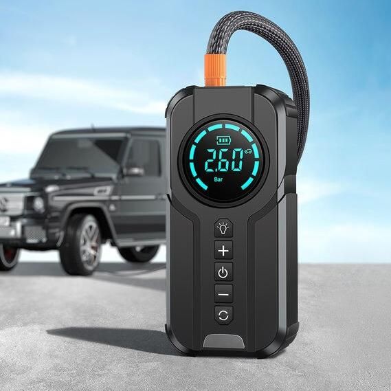 Multi-Function Portable Car Jump Starter with Air Compressor, Power Bank, and Emergency Light