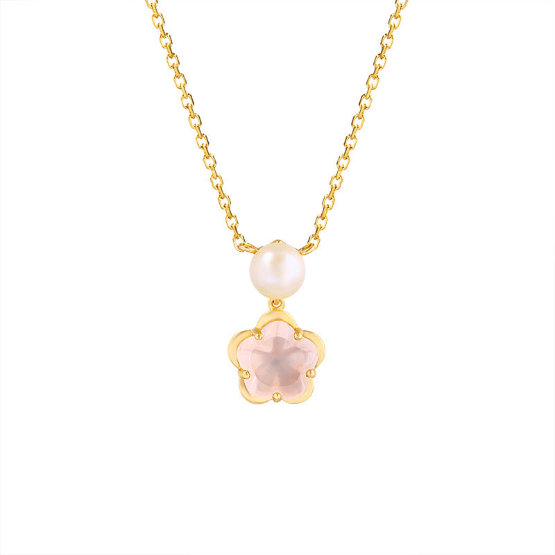Women's Hibiscus Crystal Clavicle Chain