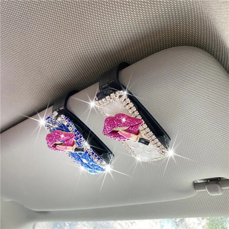 Luxe Rhinestone Car Visor Sunglasses Holder