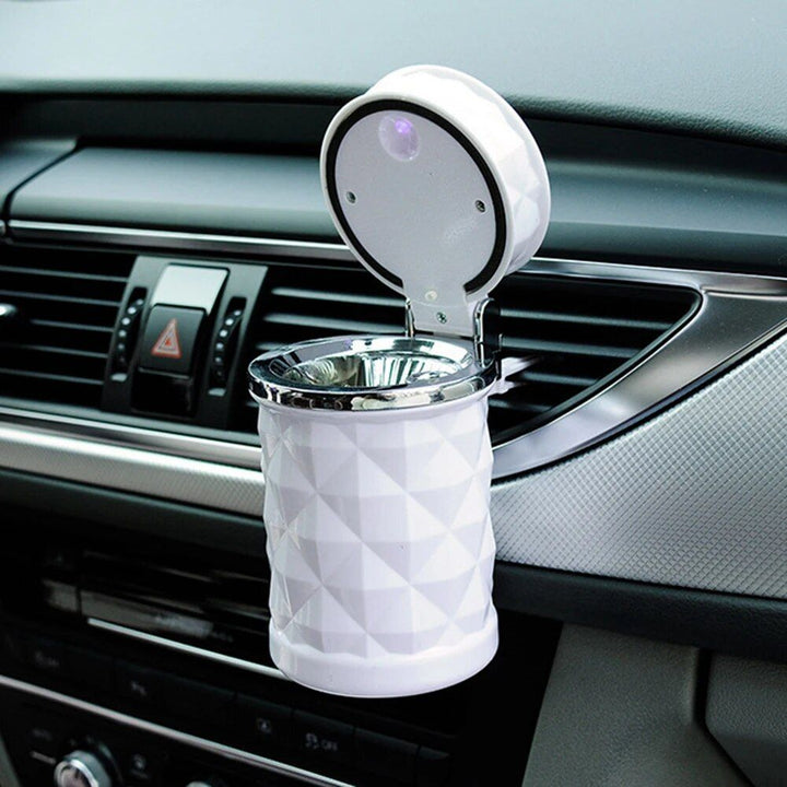 LED-Lit Portable Car Ashtray with Smoke Extractor