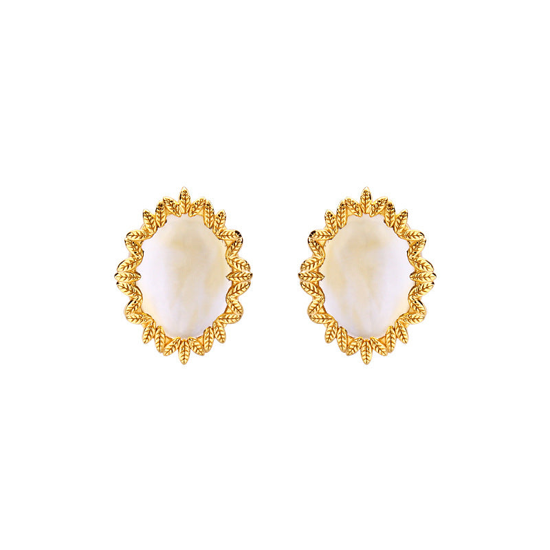 Jewelry Silver Vintage Chamomile Topaz Stud Earrings