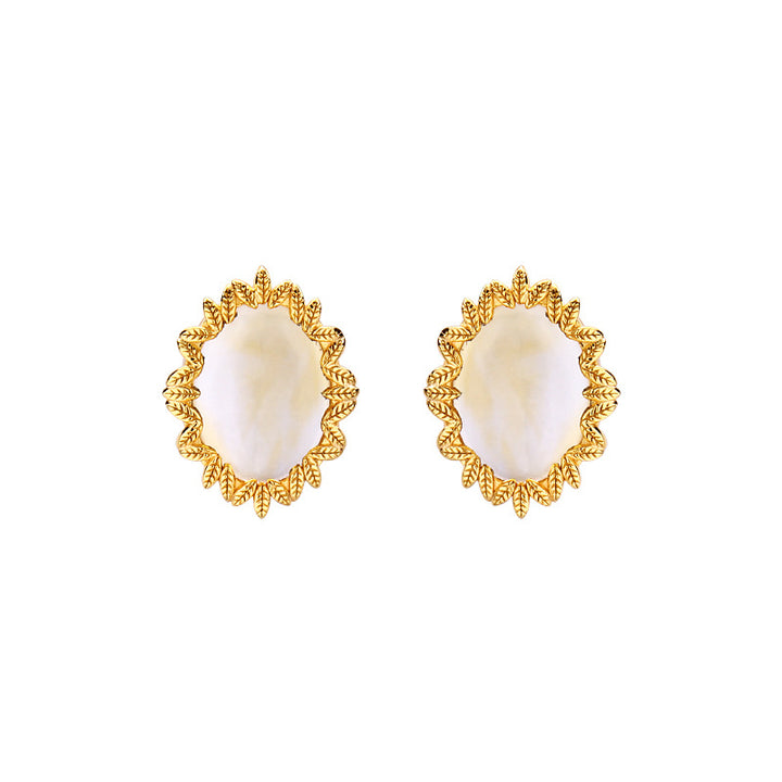 Jewelry Silver Vintage Chamomile Topaz Stud Earrings