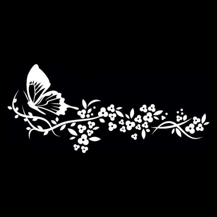 Reflective Butterfly & Flower Car Decal