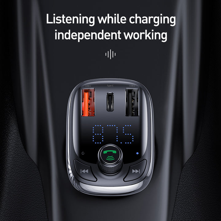 Bluetooth 5.0 FM Transmitter & Fast Car Charger with Multi-Device Support