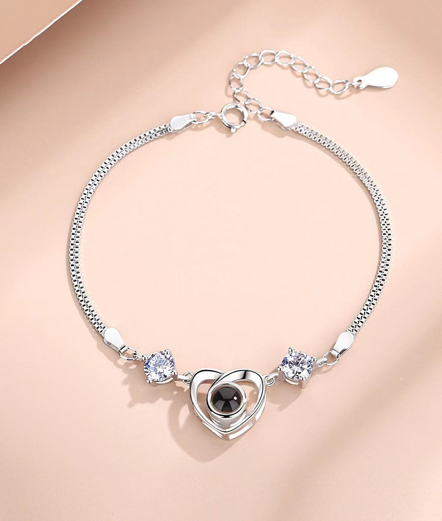 Women's S925 Silver Simple Projection Bracelet