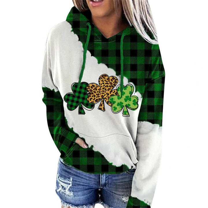 Women Sweatshirts Lucky Grass Print Streetwear Sweatshirts Hoodie Pullover Loose Casual Hooded Tops Clothes