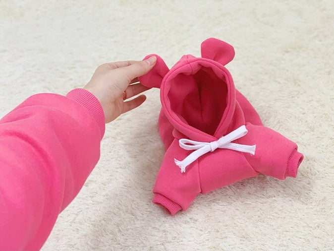 Cute Bear Ear Pet Hooded Sweater Parent-child Outfit