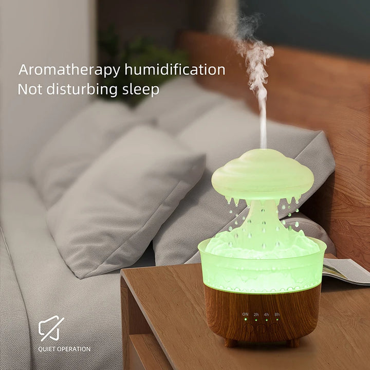 2023 Rain Cloud Night Light Humidifier With Raining Water Drop Sound And 7 Color Led Light Essential Oil Diffuser Aromatherapy