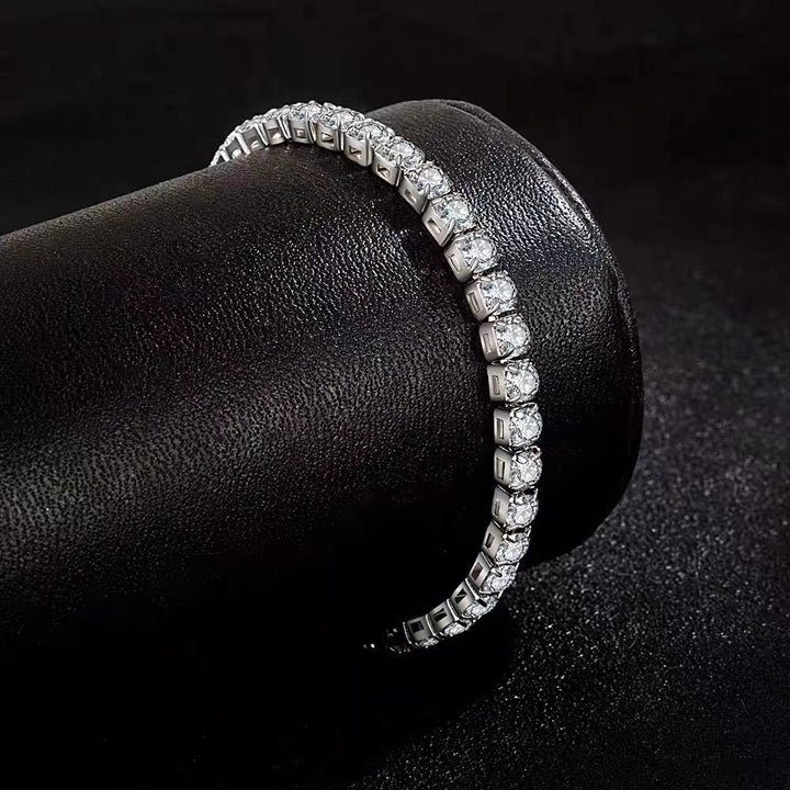 Silver High Carbon Diamond Bracelet Men And Women 5mm