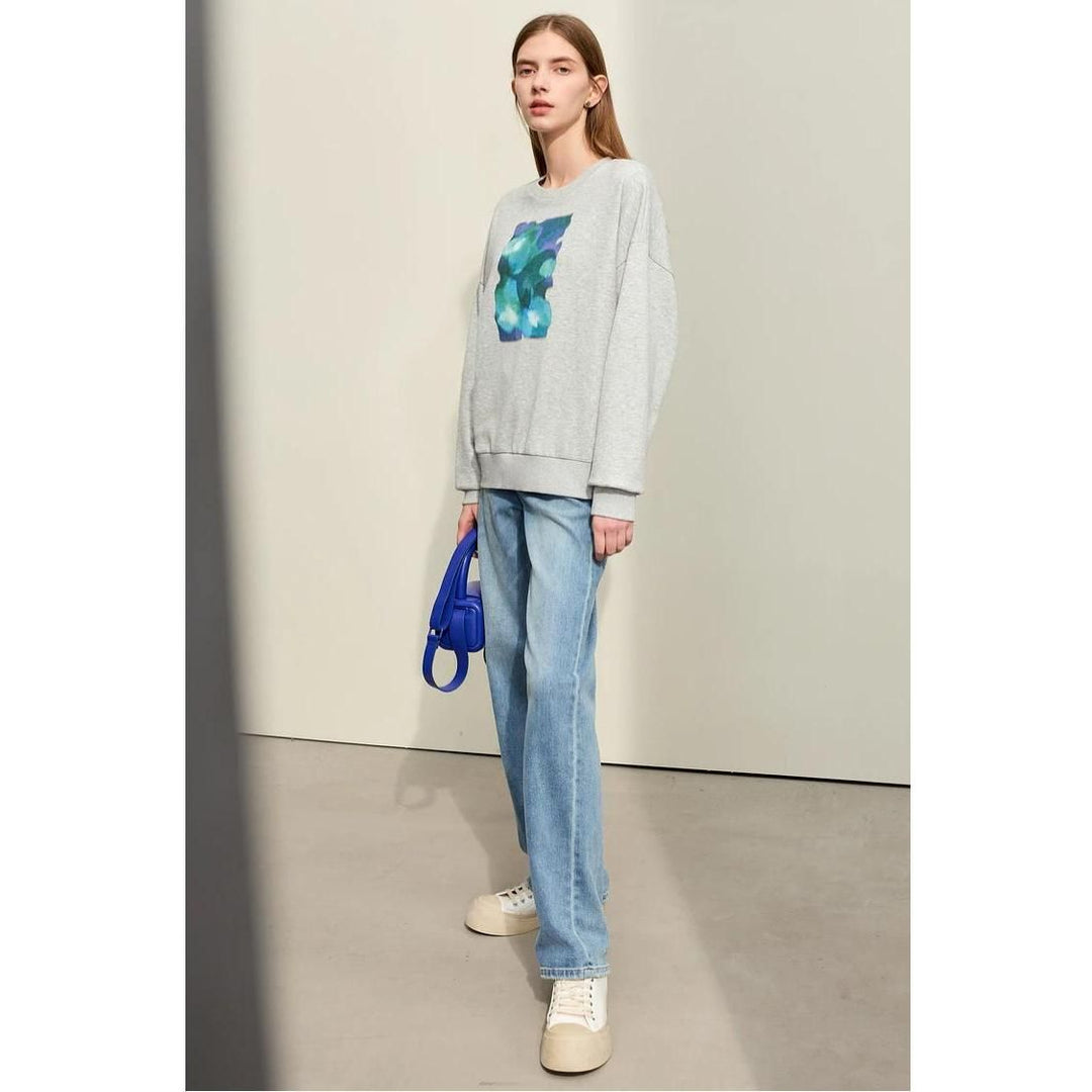 Women's Abstract Print Loose Hoodie