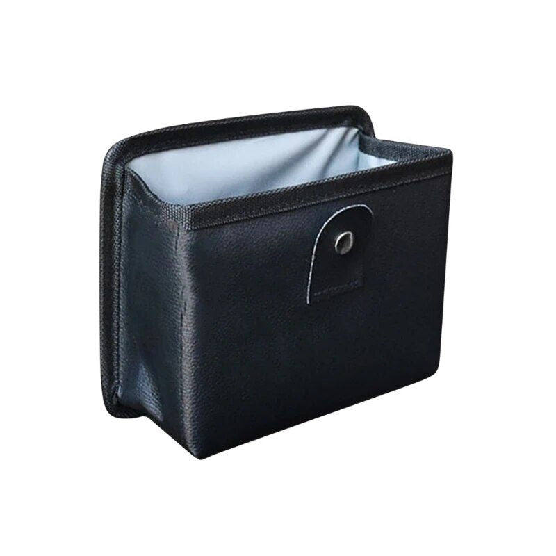 Luxury Leather Car Trash Bag with Organizer