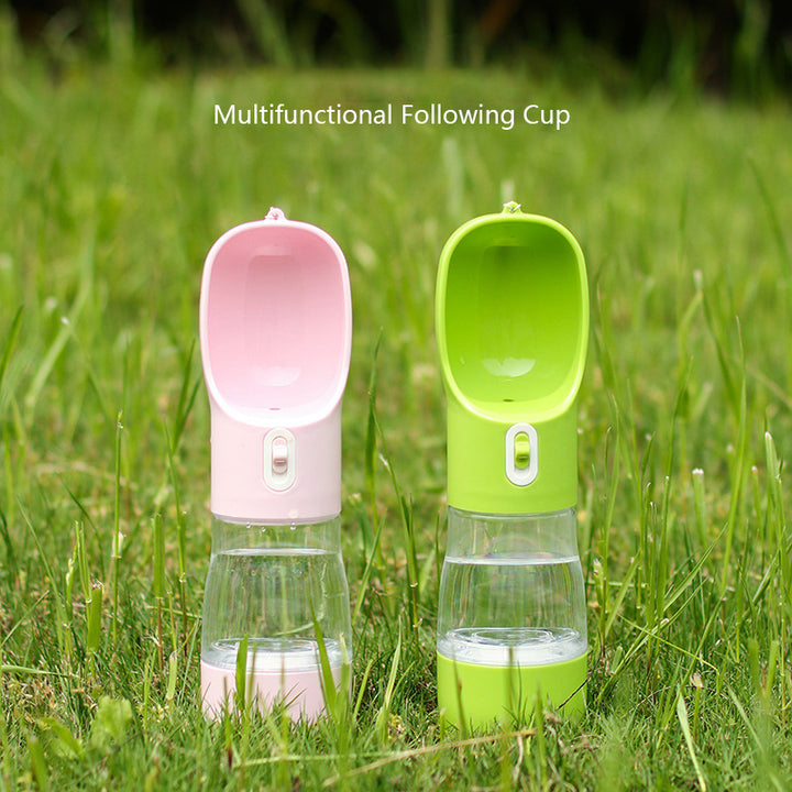 Portable Pet Water Bottle with Integrated Food Bowl