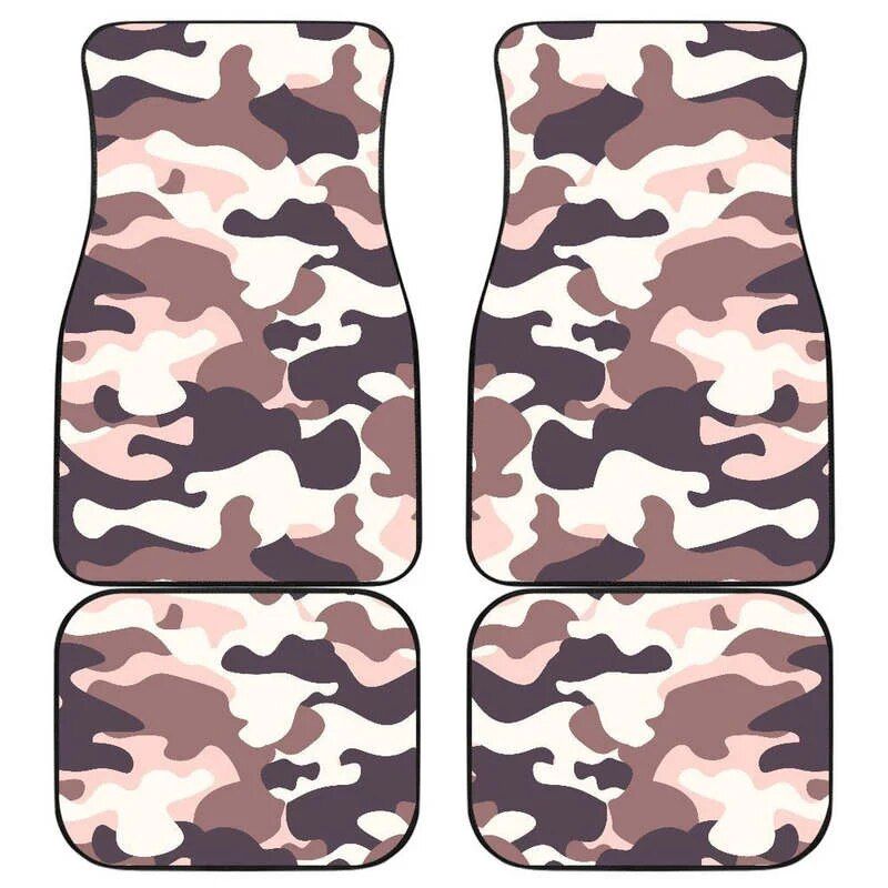 Chic Pink & Brown Camo Car Floor Mats