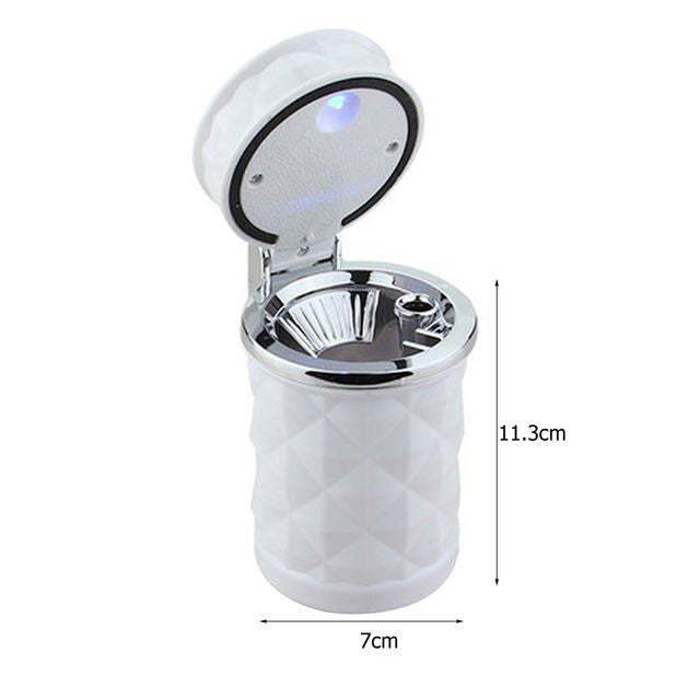 LED-Lit Portable Car Ashtray with Smoke Extractor