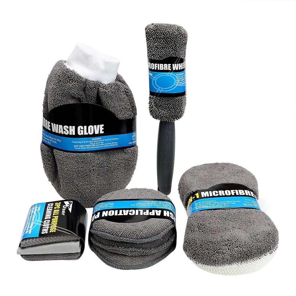 9-Piece Premium Microfiber Car Cleaning Kit