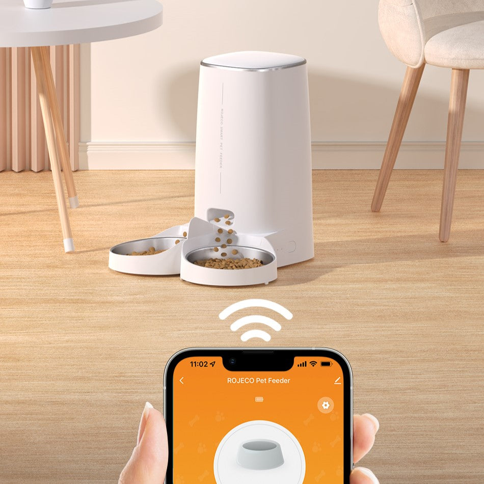 Smart WiFi Automatic Pet Feeder: Remote-Controlled Food Dispenser for Cats and Dogs