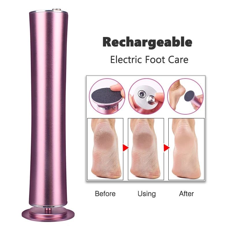 Wireless Electric Foot File Pedicure Tool with USB Rechargeable Battery