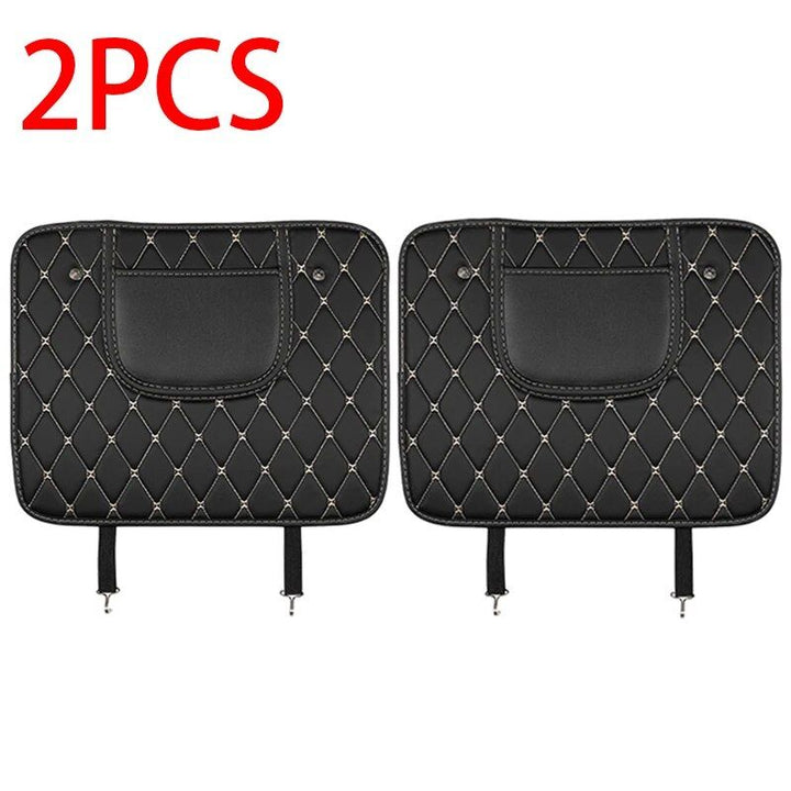 Deluxe PU Leather Car Seat Back Protector with Storage