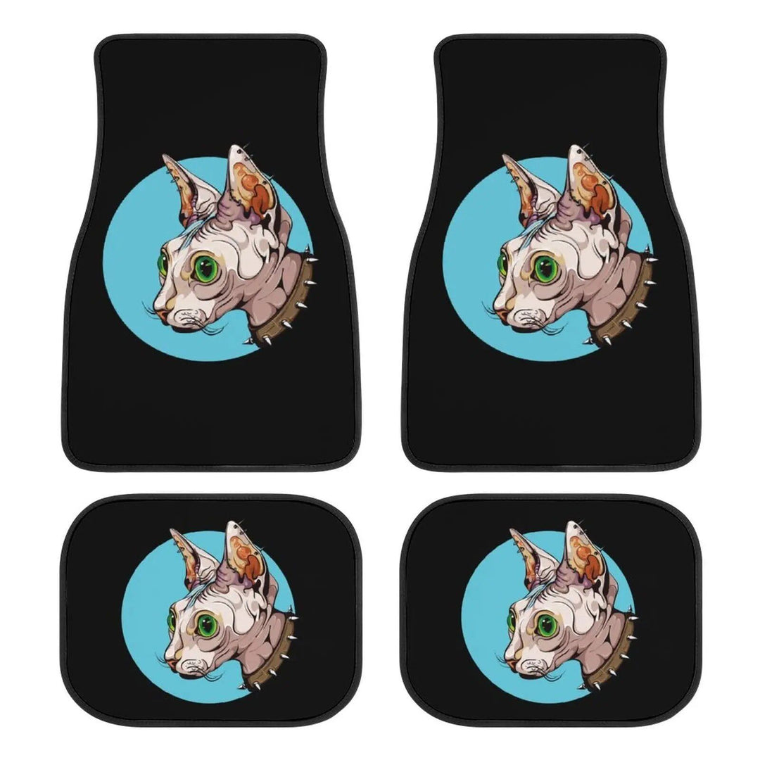 Universal Sphinx Cat Print Car Floor Mat Set (4-Piece)