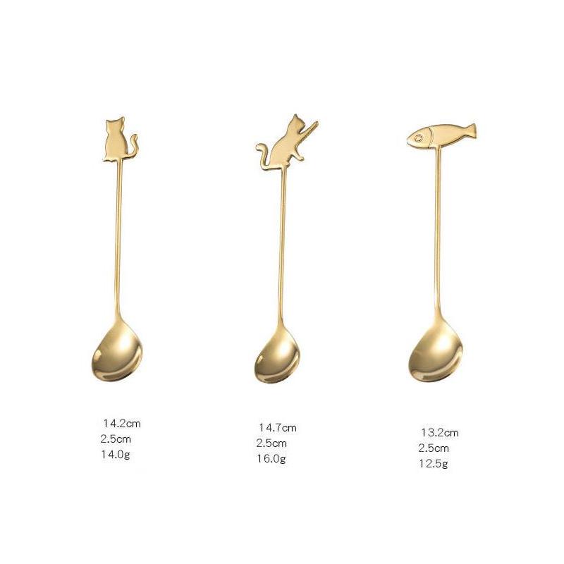 Cute Cat Stainless Steel Coffee Spoon