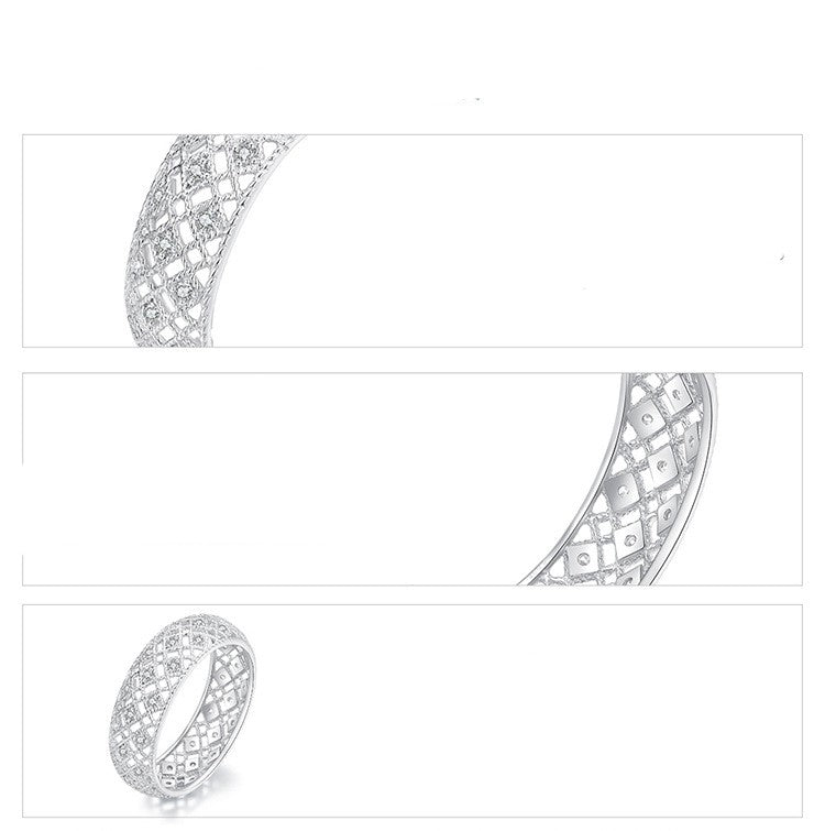 S925 Silver Delicate Mesh Wide Ring