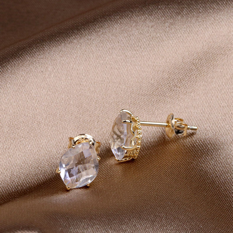 Women's Natural White Crystal Earrings