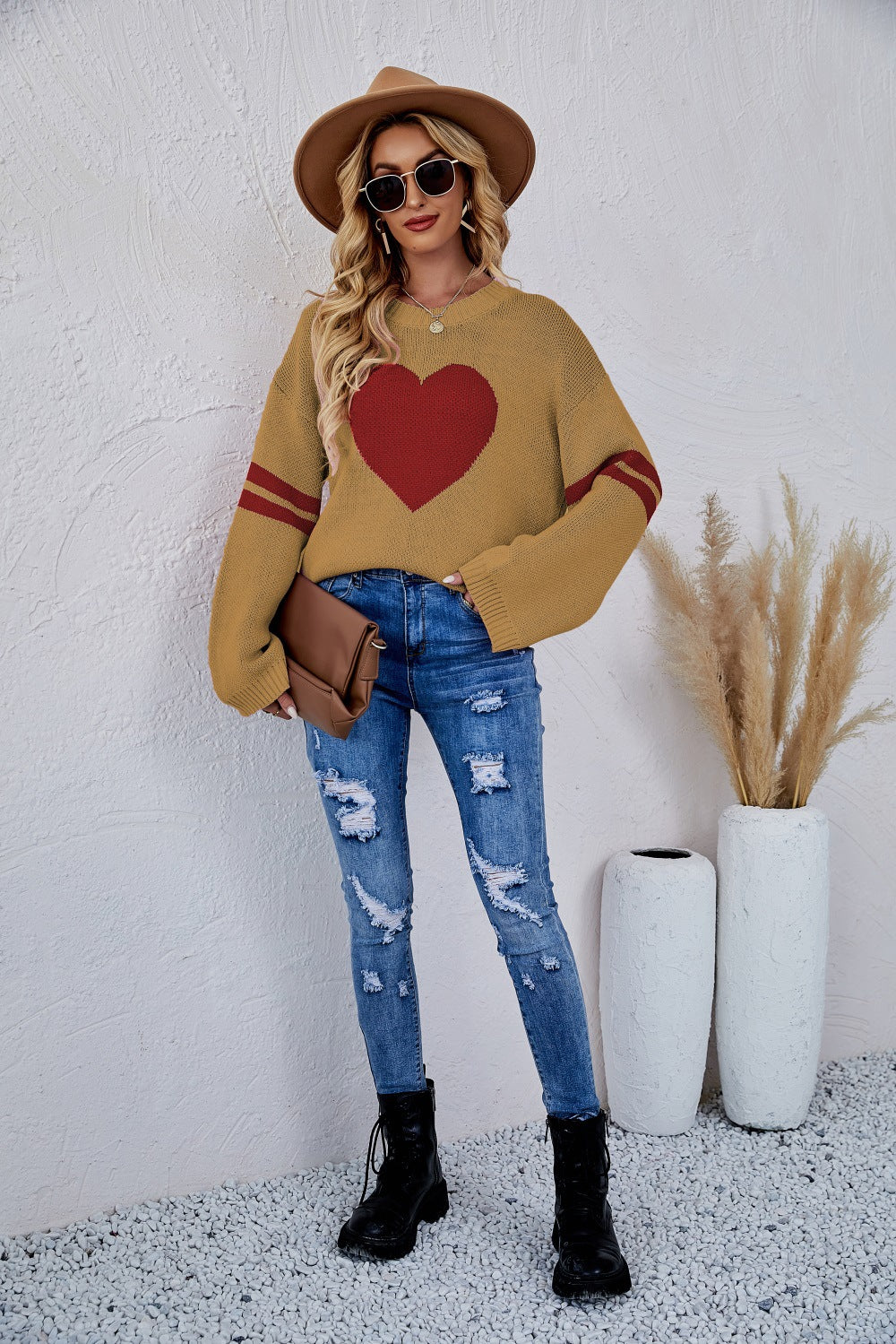 Women's Pullover Long Sleeve Love Sweater